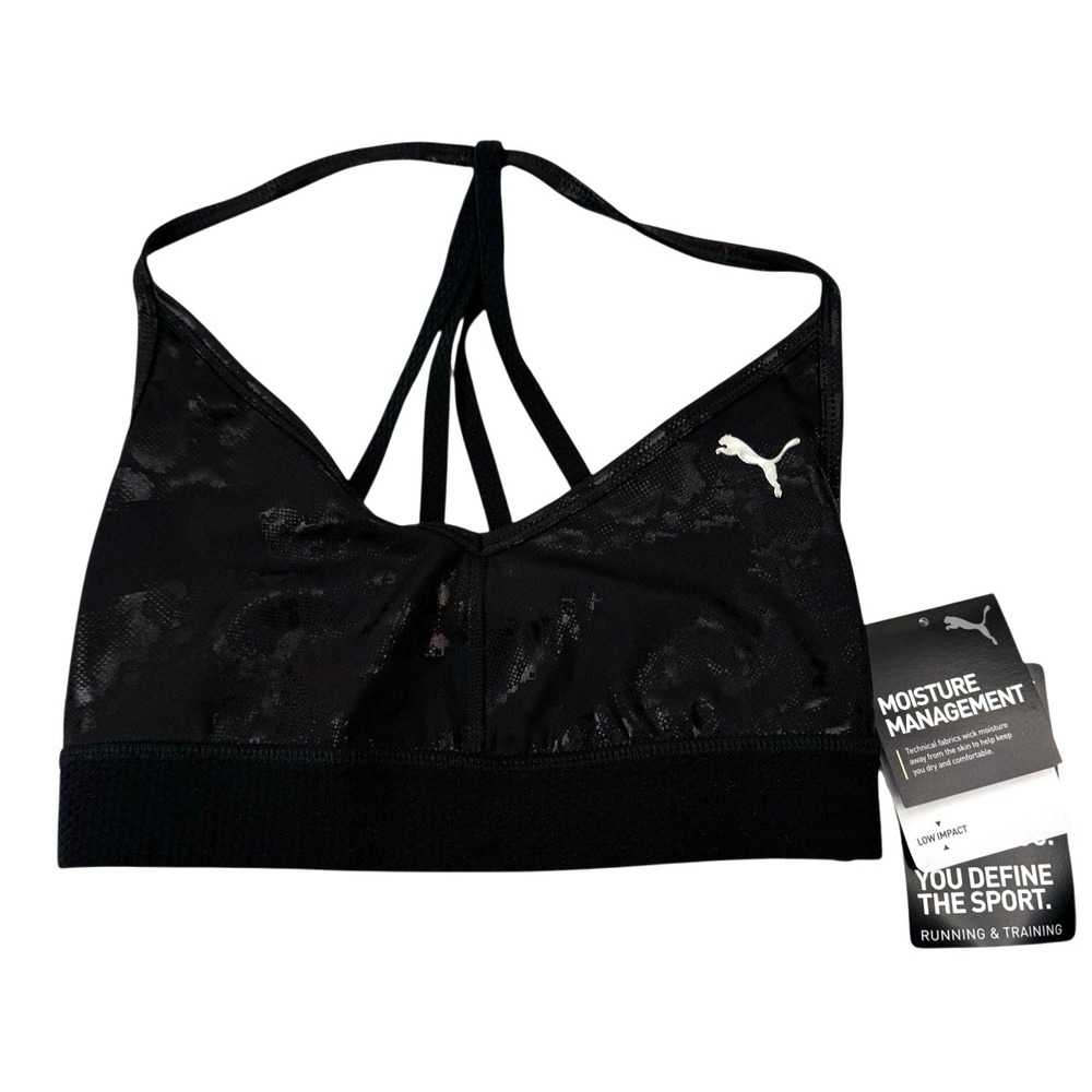 Puma Sport Bra Drycell Medium Train UNTMD Wirefree Black Low Impact Bra